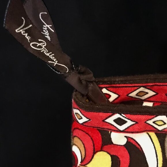 VERA BRADLEY PUCCINI 2008 RETIRED PATTERN PINK & BROWN QUILTED MCM-MOD HANDBAG - Picture 5 of 8